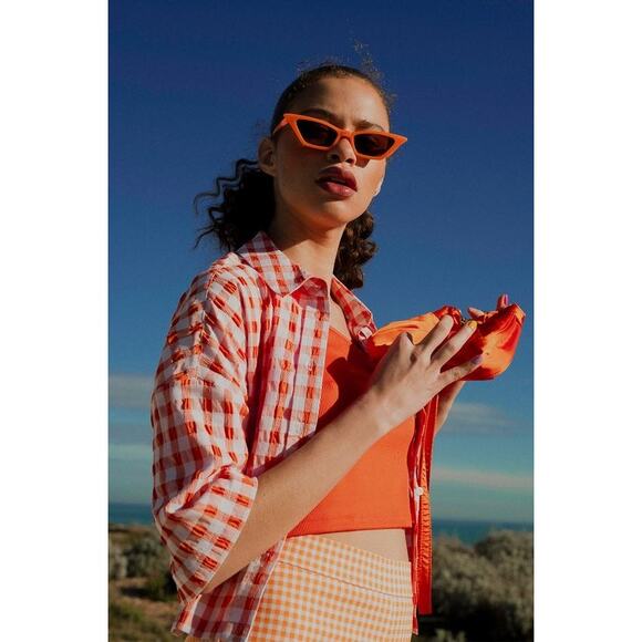 Vintage Style Gingham Boxy Shirt | Retro Festival Vibes | Size USA 2 - Picture 1 of 9